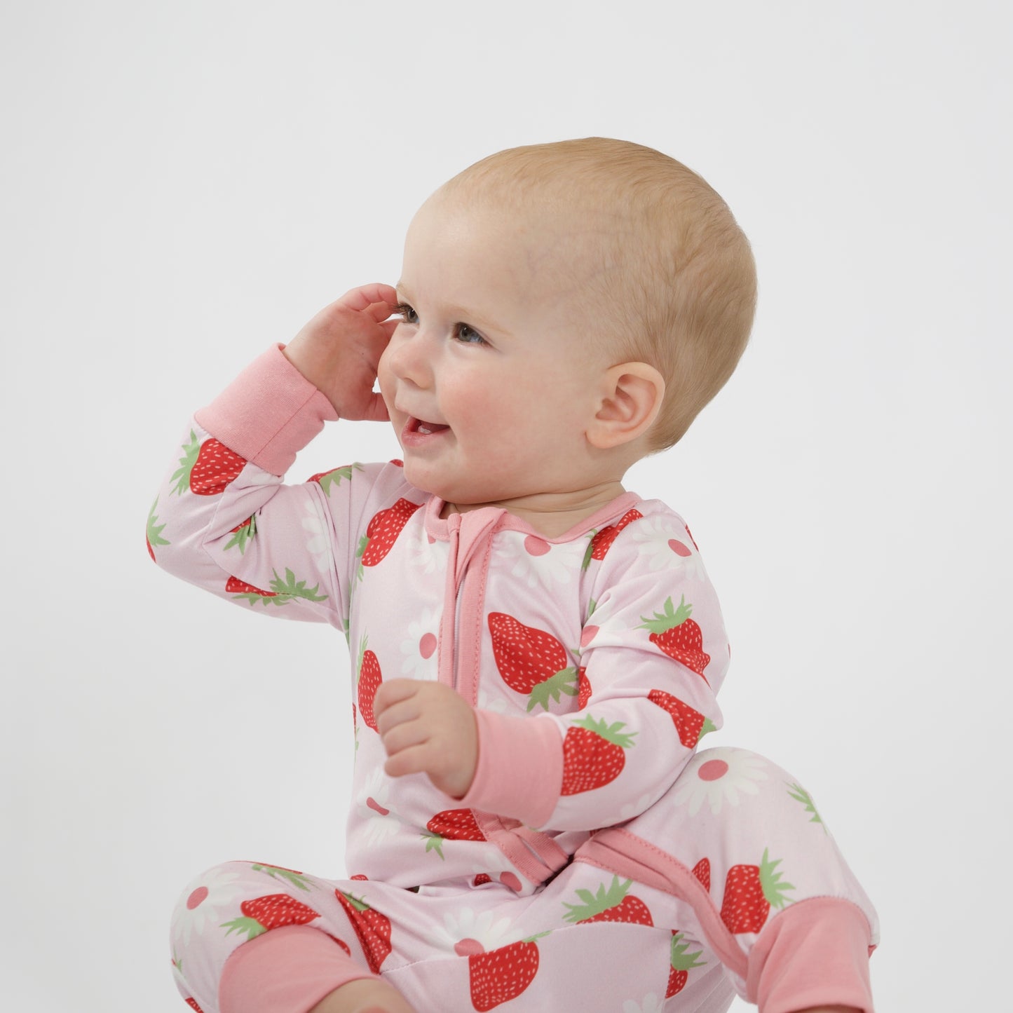 Strawberry Fields Zippered Romper