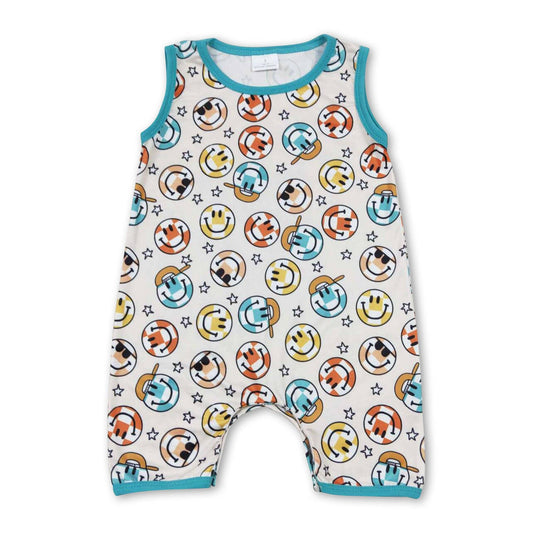 Boys Sleeveless Smiley Romper