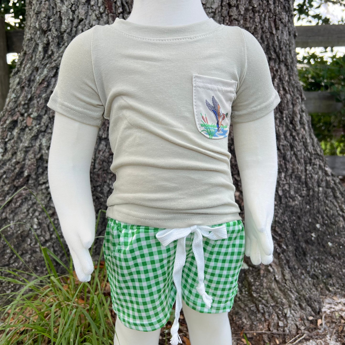 Plaid Duck Shorts Set