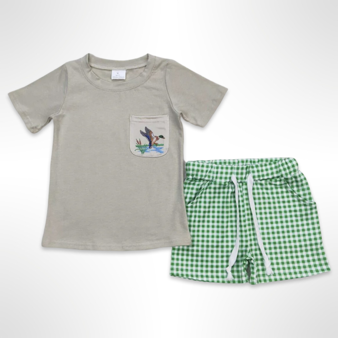 Plaid Duck Shorts Set