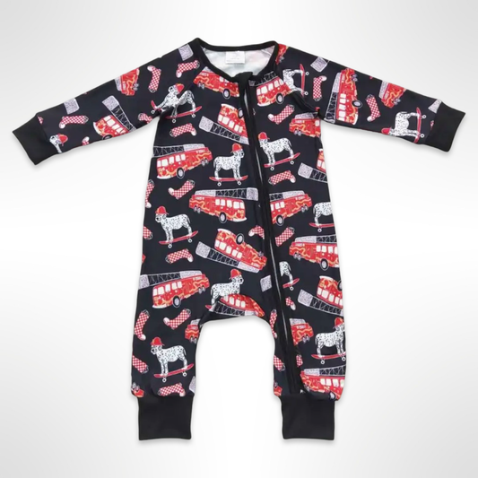 Fire Rescue Zippered Romper