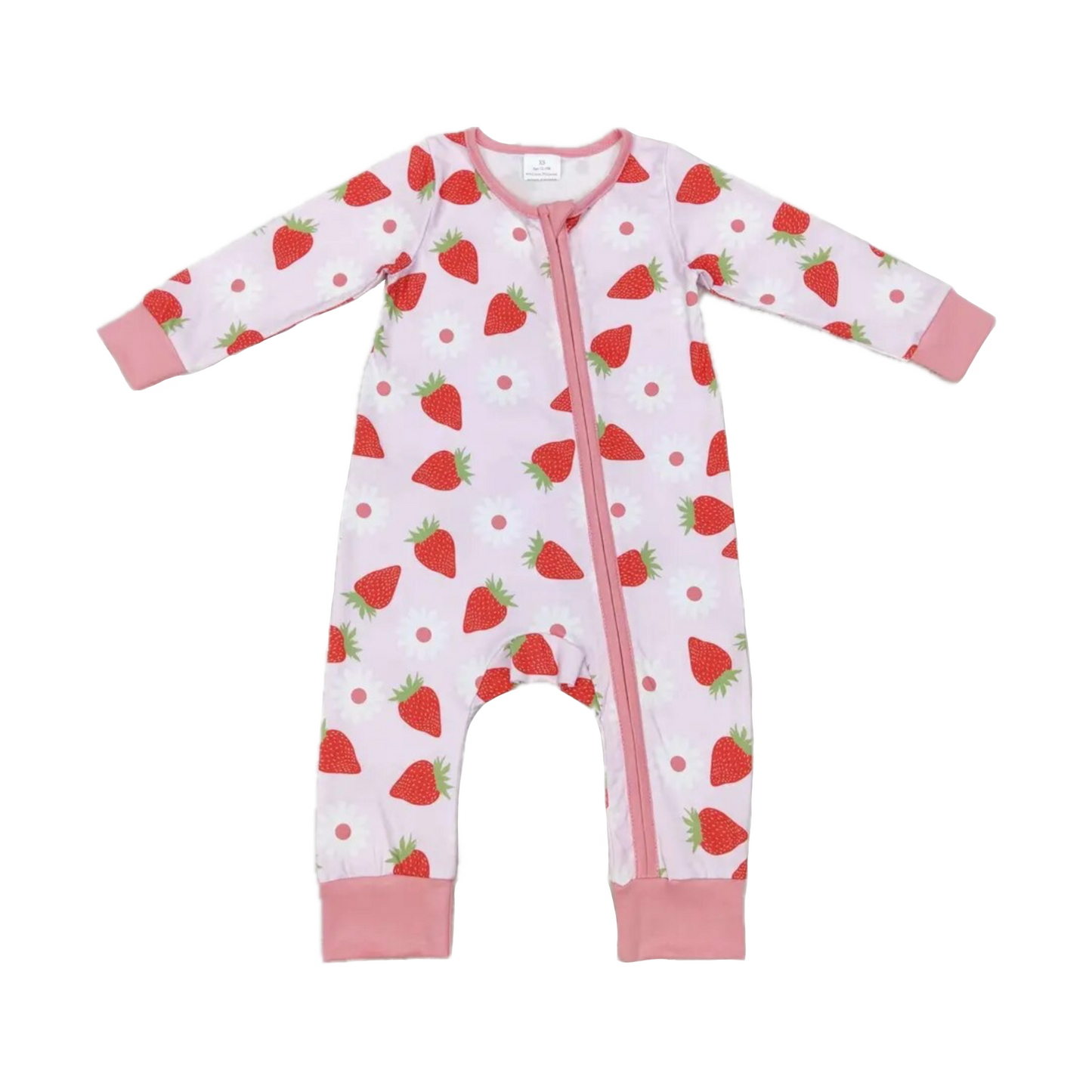 Strawberry Fields Zippered Romper